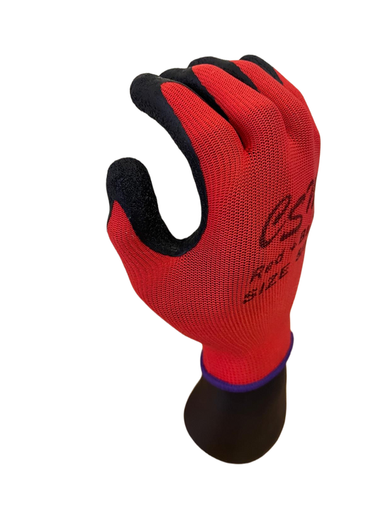 CSM Red & Black Latex Grip Gloves – Clearance
